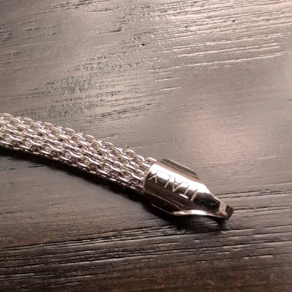 Sterling Silver Vintage Italian Mesh Bracelet - Picture 3 of 5